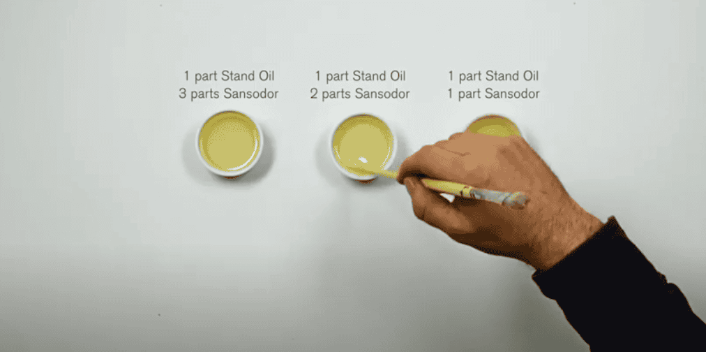proportions of oil paint for thick and thin coats